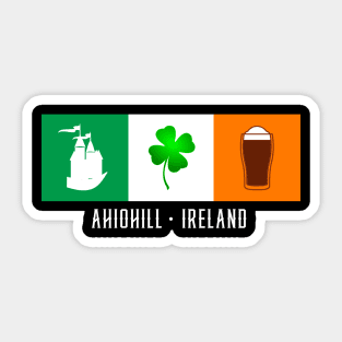 Ahiohill Ireland, Gaelic - Irish Flag Sticker